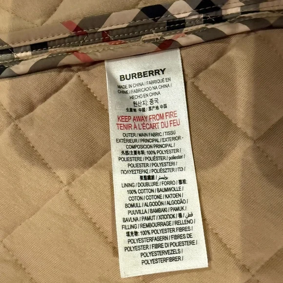 Burberry Kids Dress in Beige and Red Plaid